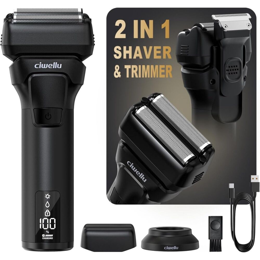 Men’s 9000 RPM Foil Shaver Wet/Dry USB-C Pop-Up Trimmer 180-Min